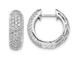 1.925 Carat (ctw) Diamond Huggie Hoop Earrings in 14K White Gold